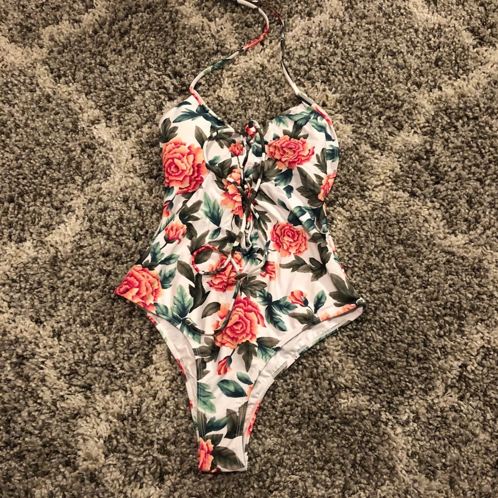 Floral one piece swimsuit